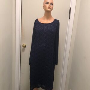 A beautiful evening navy color dress from connected apparel